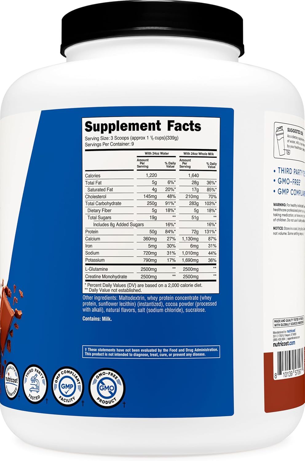 Nutricost Mass Gainer 6.9 lb – Double Chocolate