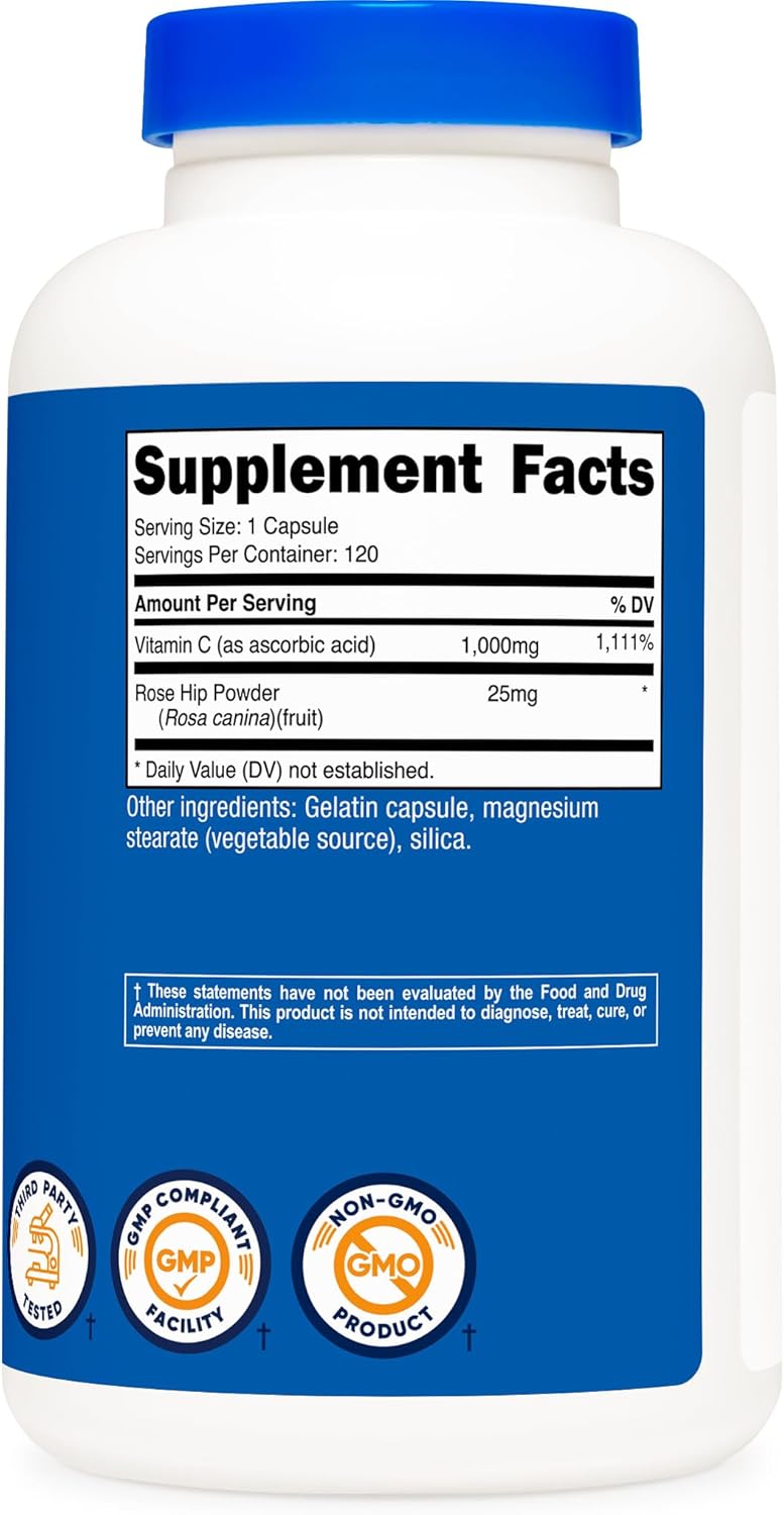 Nutricost Vitamina C – 120 cápsulas