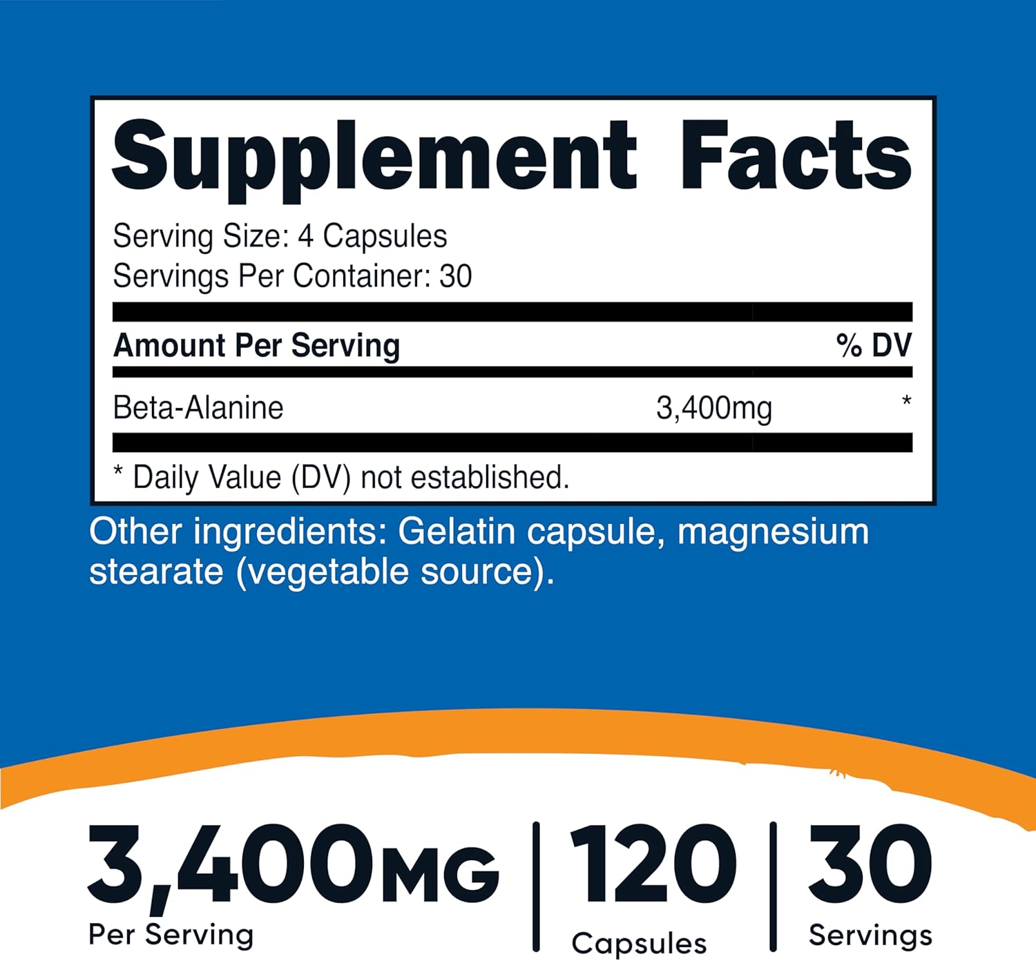Nutricost Beta Alanina – 120 cápsulas