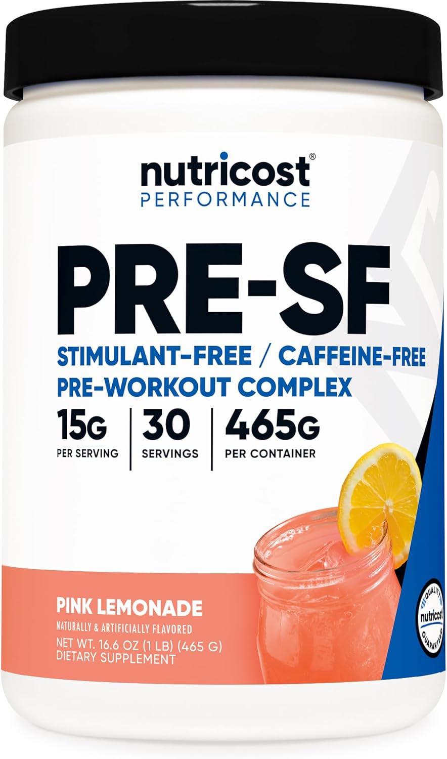 Nutricost Pre-entreno sin cafeína 1 lb – Limonada rosa