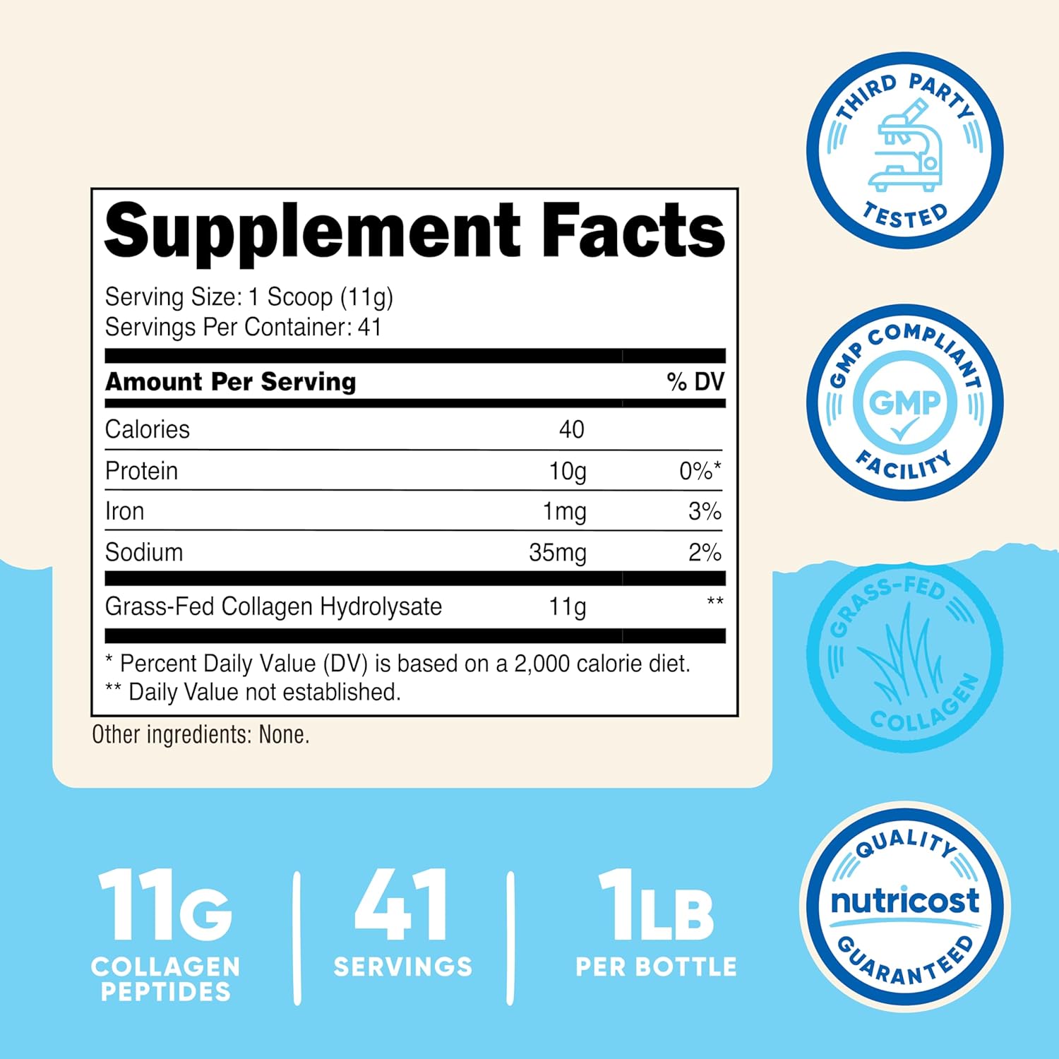 Nutricost Péptidos de colágeno – 1 lb