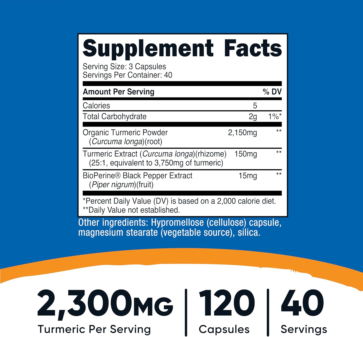 Nutricost Cúrcuma – 120 cápsulas