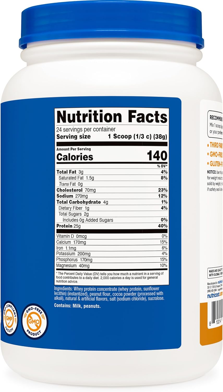 Nutricost-Proteina Whey-2 Libras-Chocolate Peanut Butter