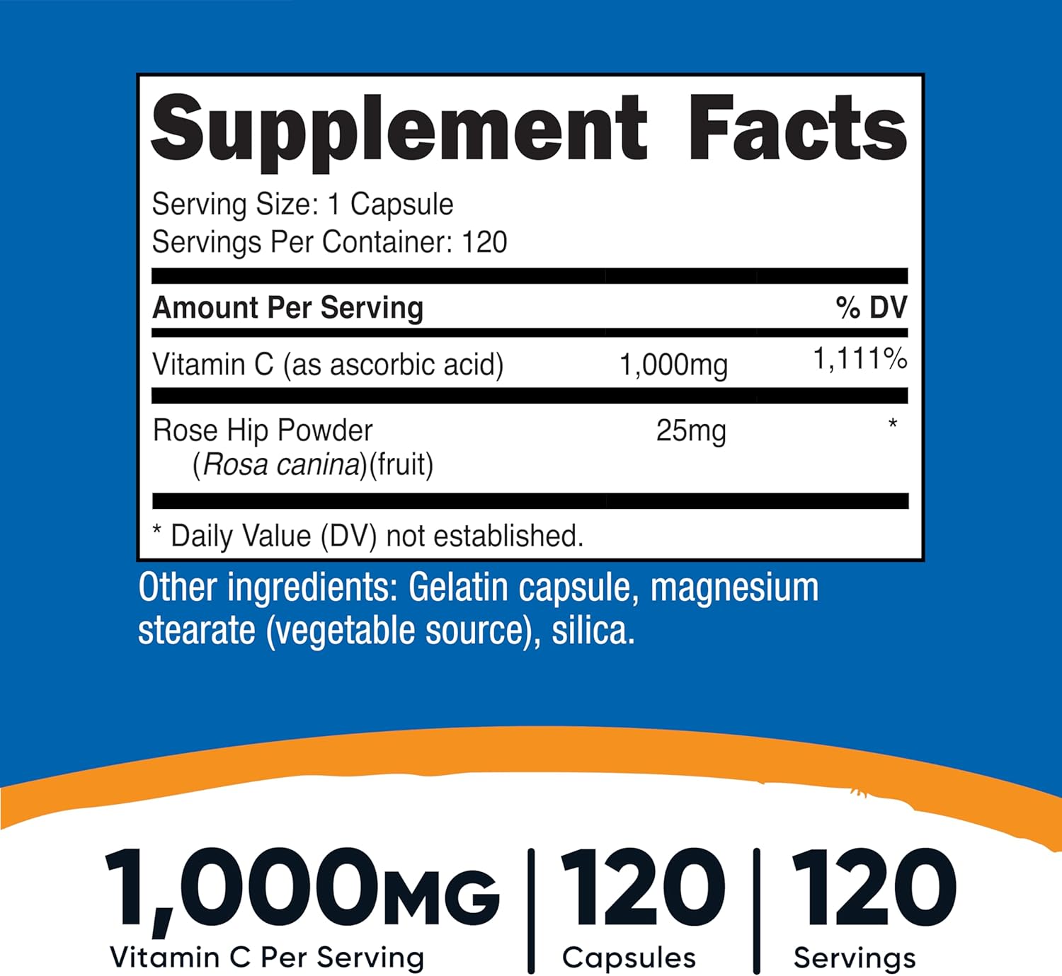 Nutricost Vitamina C – 120 cápsulas
