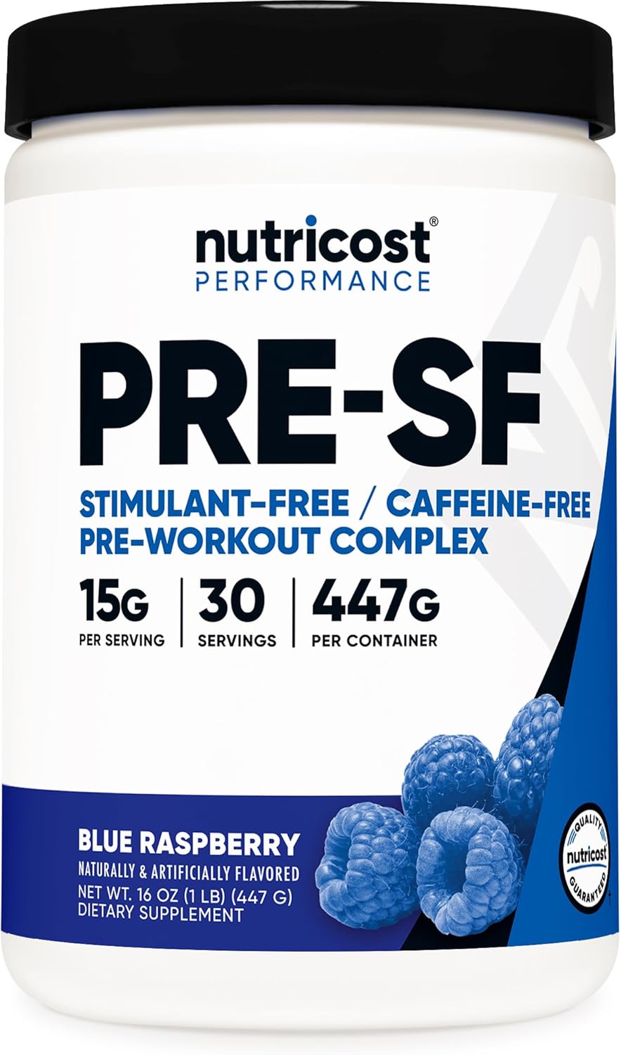 Nutricost-Pre-entreno sin cafeina- 1 Libra-Blue Raspberry