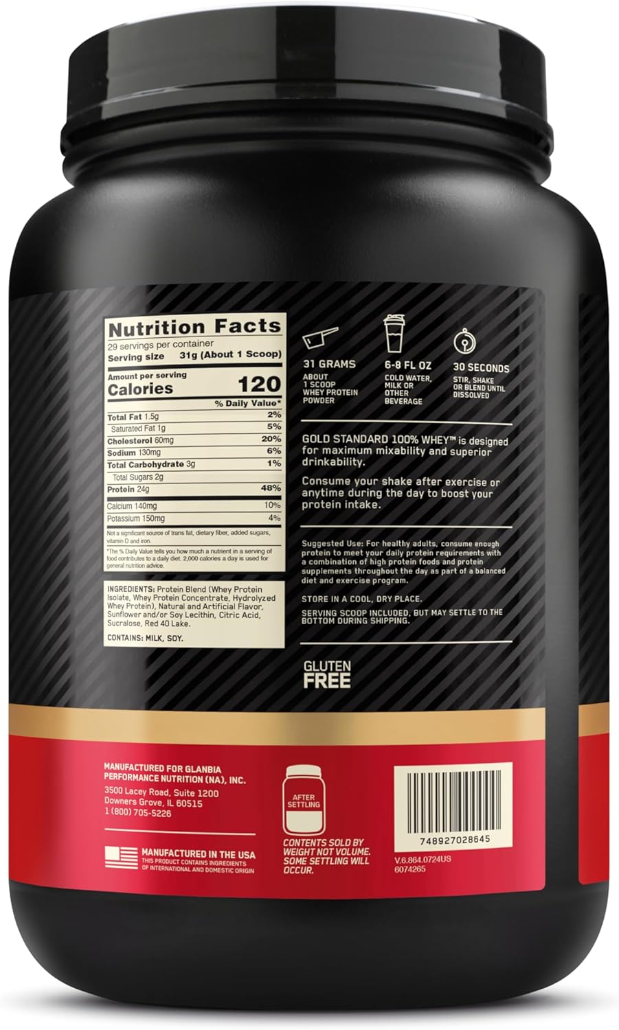 Optimum Nutrition Whey Protein 1.5 lb – Fresa