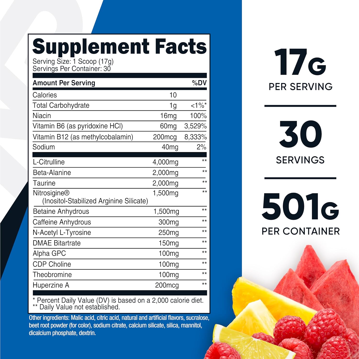 Nutricost Pre-entreno 1.1 lb – Fruit Punch