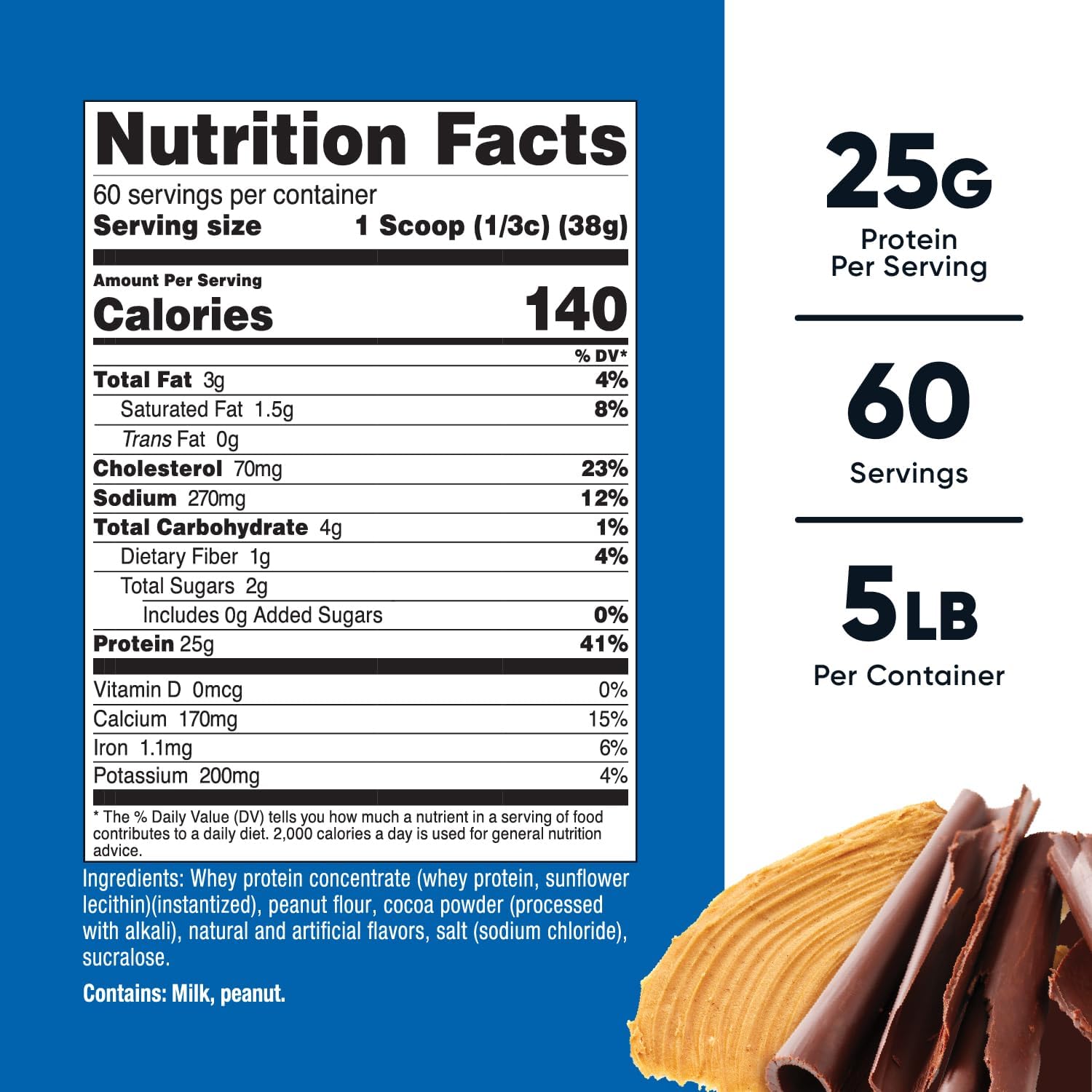 Nutricost-Proteina Whey-5 Libras-Chocolate Peanut Butter