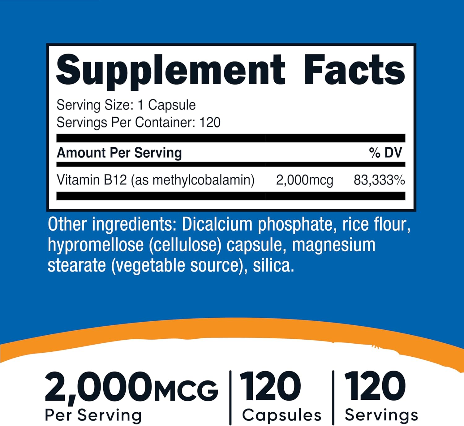 Nutricost Vitamina B12 – 120 cápsulas