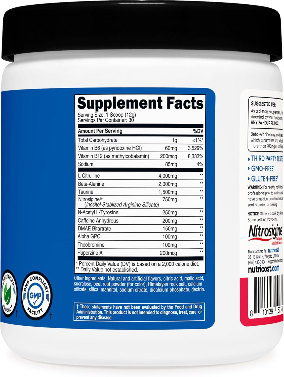 Nutricost-Pre entreno-1.1 Libras- Fresa Margarita