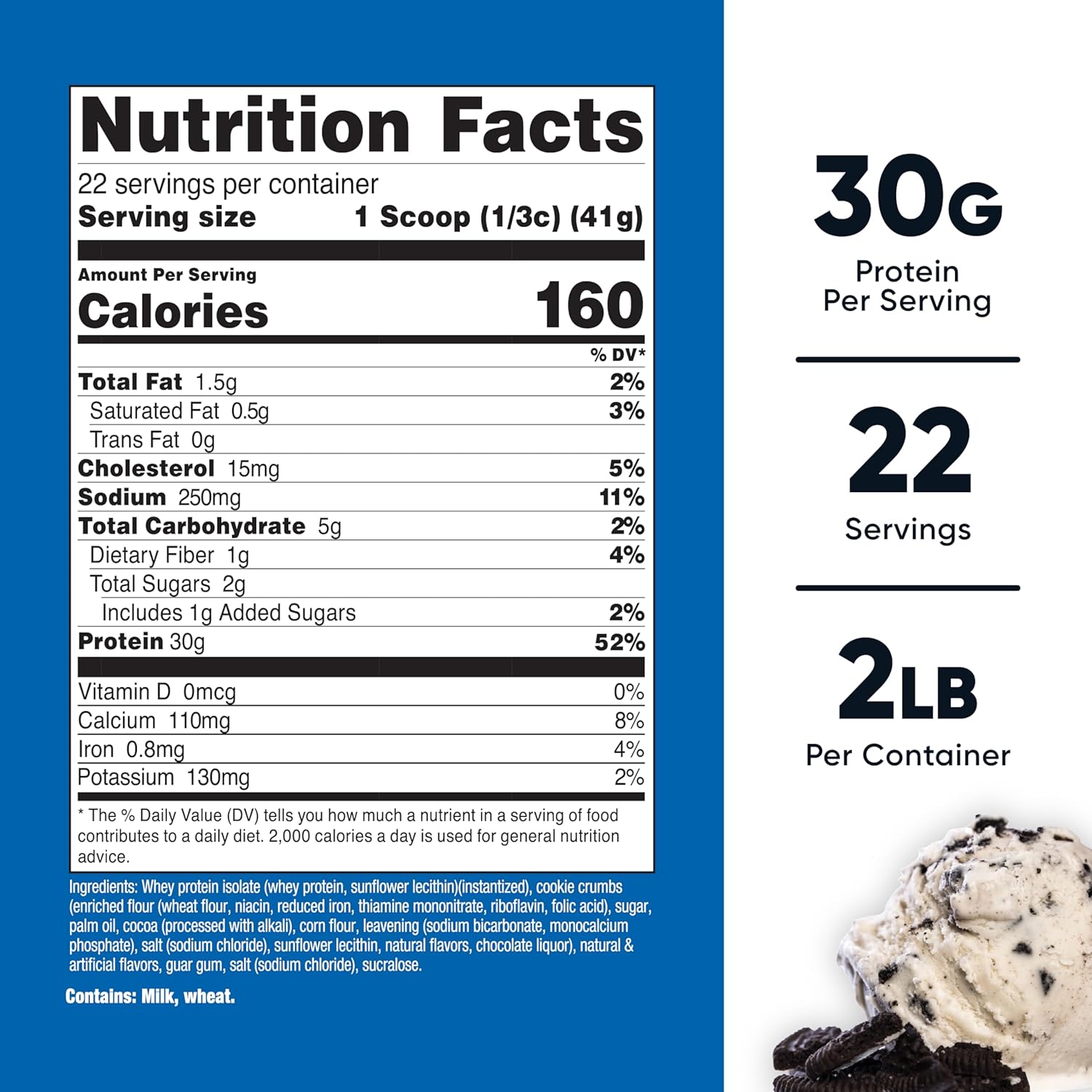 Nutricost Whey Isolate 2 lb – Cookies & Cream